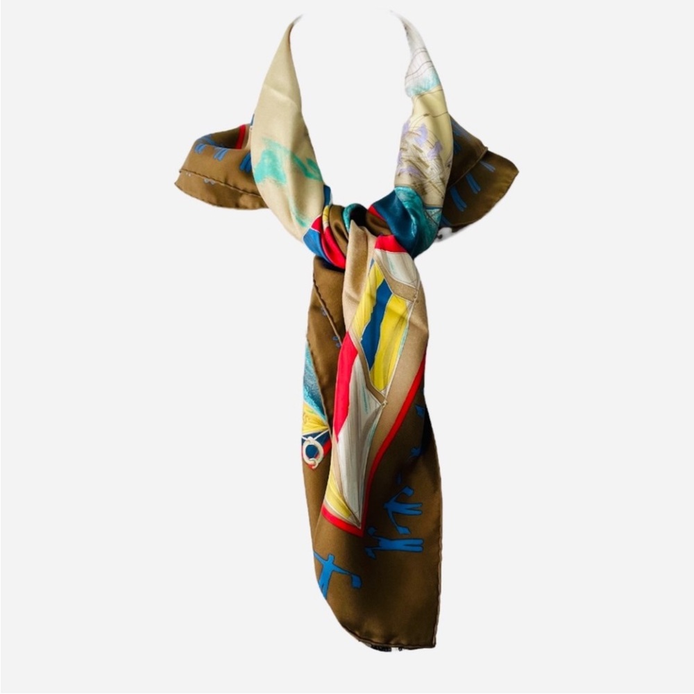 Hermes En Course Silk Twill Scarf View 2